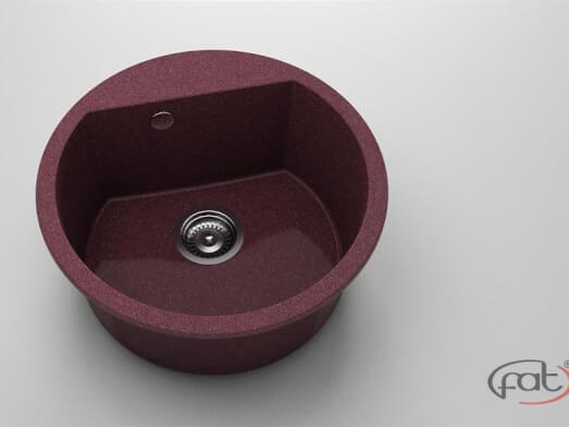 Chiuvetă Rotundă din Granixit &Oslash;51 cm Bordo